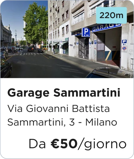 Garage card with photo, address and daily price